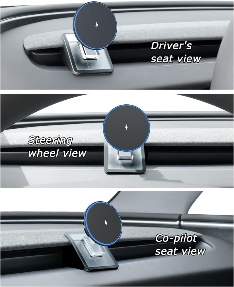 ANKEWAY Phone Mount Holder Only for Tesla Model 3 Highland Model Y Juniper 2026 with 15W Wireless Charging, Tesla Phone Charger for Magsafe, Model 3 Model Y Accessories 2025, for iPhone 16 15 14 13 12 Series - Image 3